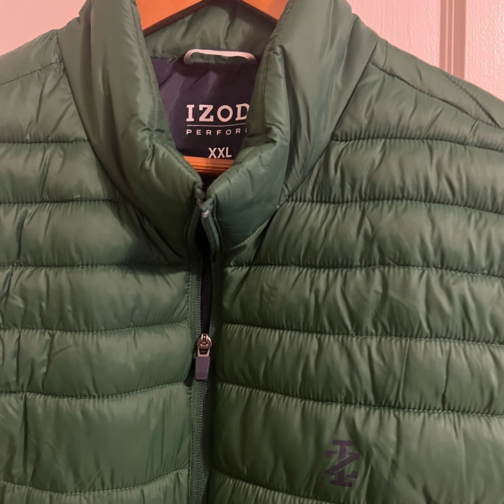 Izod XXL Men's Olive Puffer Vest Full Zip